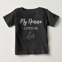 My Nonna Loves Me Customize Grandma Baby Shower Baby T-Shirt