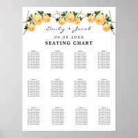 Seating Chart Gold Geometric Orange Floral Wed 120