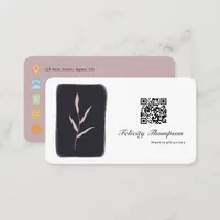 Trendy Brush Strokes Collage QR Code Business Card