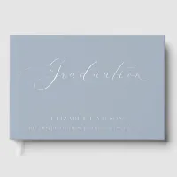 Dusty Blue High School Grad Party Graduation  Foil Guest Book