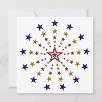 Pattern of Patriotic Stars Invitation