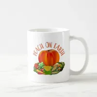 Peach on Earth Funny Christmas Pun Coffee Mug