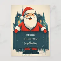 Cute Smiling Santa with a Heart Warming Message Holiday Postcard