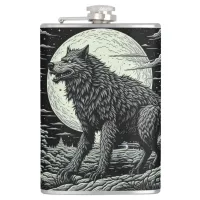 Vintage Werewolf in front of the Full Moon Flask