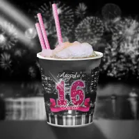 City Lights Sweet Sixteen Pink ID117 Paper Cups