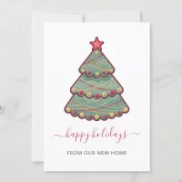 Cute Christmas Tree We've Moved Holiday Cards