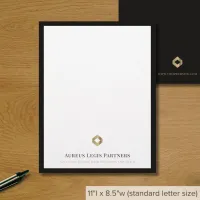 Sophisticated Black and Gold Logo Letterhead