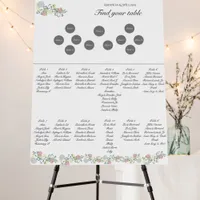 Finely flourished wedding seating chart round tabl foam board