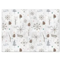 Boho Twigs & Pinecone Christmas ID986 Tissue Paper