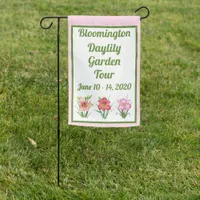 Garden Event Party Pink Daylilies Design Custom Garden Flag