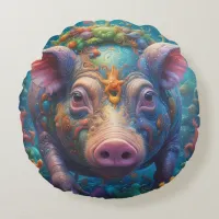 Abstract PIg Round Pillow