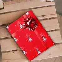 Cute Snowman Personalized Wrapping Paper 