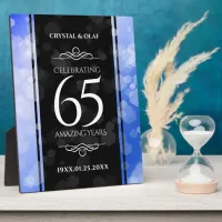 Elegant 65th Blue Sapphire Wedding Anniversary Plaque