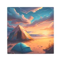 Camp at Sunrise Metal Print