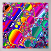 Rainbow Blast Abstract Art   Poster