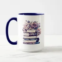 Personalized Antique Books and Roses   Mug