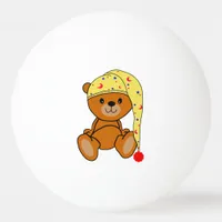 Cute Teddy bear with sleeping cap Ping Pong Ball