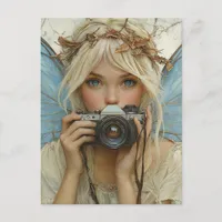 Adorable Fairy With a Camera Postcard