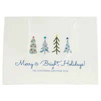 Scandinavian Minimalist Christmas trees Large Gift Bag