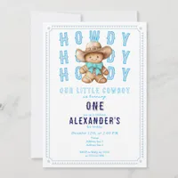 Lil Cowboy Gingerbread Christmas Any Age Birthday  Invitation