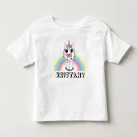 Personalized Rainbow Unicorn and Butterfly  Toddler T-shirt
