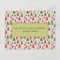 Multicolor Christmas Tree Holiday Postcard