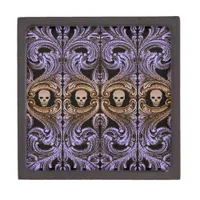 Goth Purple Ornament and Skull Gift Box