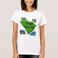 South Carolina Map, Photos and Text T-Shirt