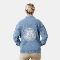 Fancy Victorian Calligraphy Monogram S Womens Denim Jacket