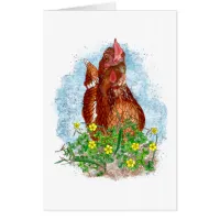 Big Hand drawn Chicken Art | Happy Birthday Card