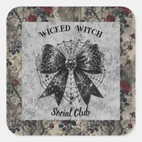 Wicked Witch Social Club Coquette Square Sticker