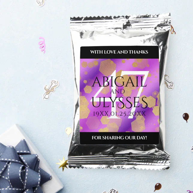 Elegant 47th Amethyst Wedding Anniversary Coffee Drink Mix