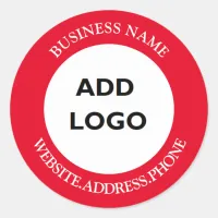 Personalized Business Logo  Classic Round Sticker