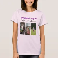 Grandma's Angels | Personalized Photo and Names T-Shirt