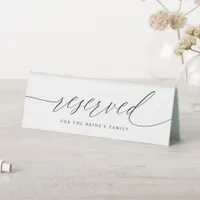 Elegant Modern Calligraphy Wedding Reserved Table Tent Sign