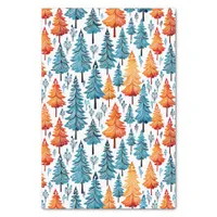 Pretty Watercolor Christmas Trees Tissue Paper