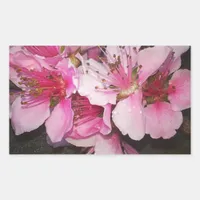 Peach Blossoms Rectangular Sticker