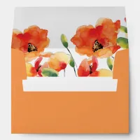 Summer Golden Poppy Wedding Envelope