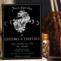 Costumes & Costumes Gothic Black & White Skull Invitation