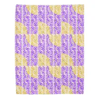 Retro Purple & Yellow Geometric Pattern Duvet Cover