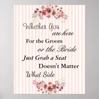 Wedding Seating Chart, Sit "wherever"  Poster