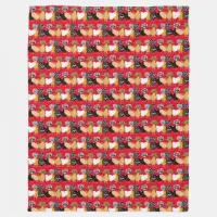 Funny Backyard Chickens Polish Hens Polka Dot Fleece Blanket