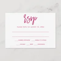 RSVP / Reply Postcard | Brush Calligraphy-Magenta