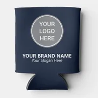 Simple Navy Blue Custom Logo Promotional Business Can Cooler