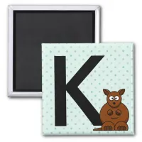 "Letter K" is for kangaroo Children's Magnets