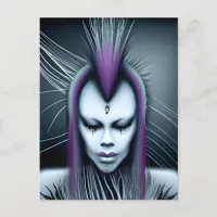 Dystopian Alien Human Hybrid Etheral Ai Art Postcard