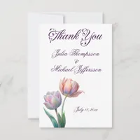 Romantic and Poetic Pastel Tulips Watercolor Thank You Card