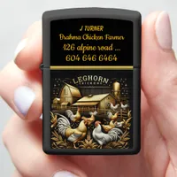 Leghorn Chickens Thrive on a Sunny Farmstead Zippo Lighter