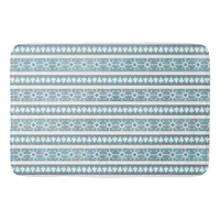 Southwest Winter Blue Geometric Snowflake Pines Lg Bath Mat