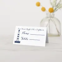 Elegant Nautical Wedding-Navy Blue, RSVP Place Card